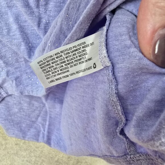 Cat & Jack XL Long Sleeve Lavender Glitter Tee For Girls - Picture 4 of 6